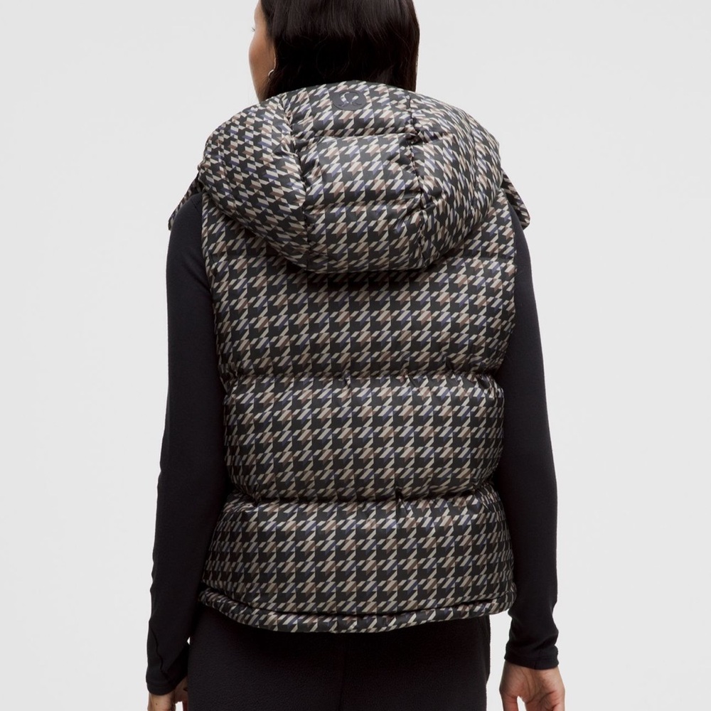 Lululemon Wunder Puff Cropped Vest *Graphic, Horizon Houndstooth Brown Multi, 6 - Picture 2 of 14